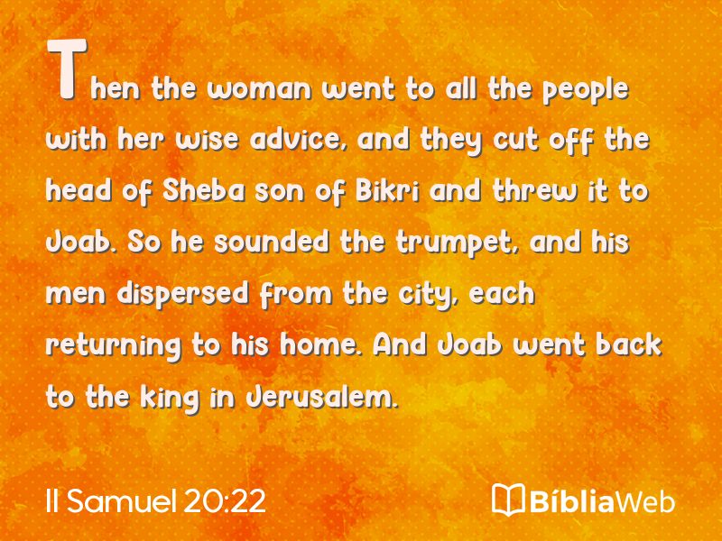 II Samuel 20:22 em imagem para compartilhar