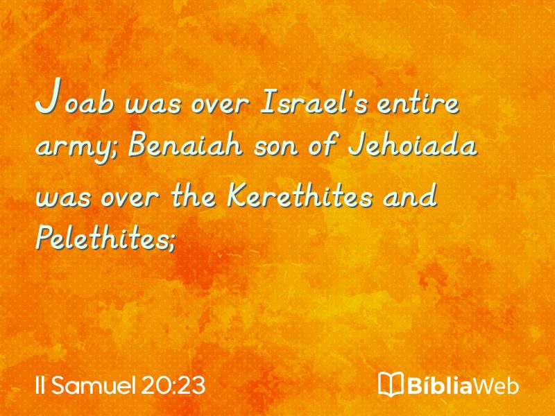 II Samuel 20:23 em imagem para compartilhar