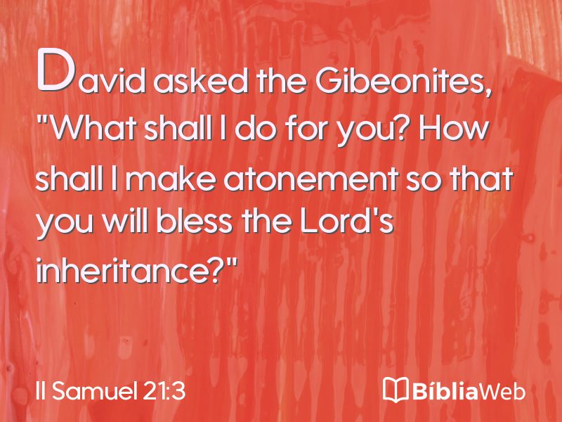 II Samuel 21:3 em imagem para compartilhar