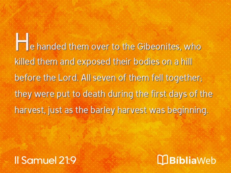 II Samuel 21:9 em imagem para compartilhar