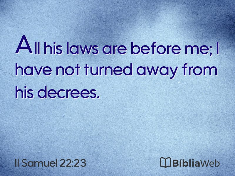 II Samuel 22:23 em imagem para compartilhar