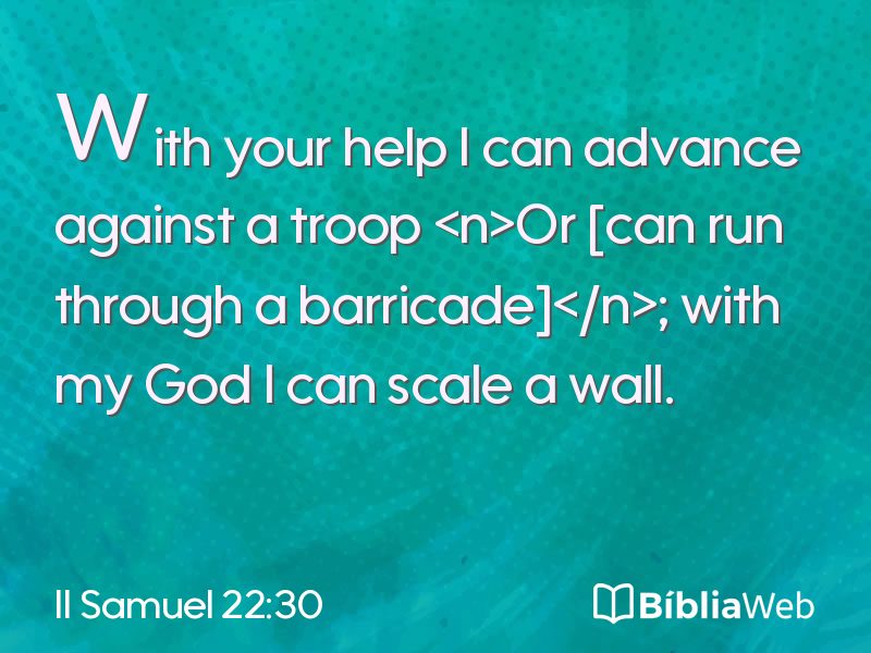 II Samuel 22:30 em imagem para compartilhar