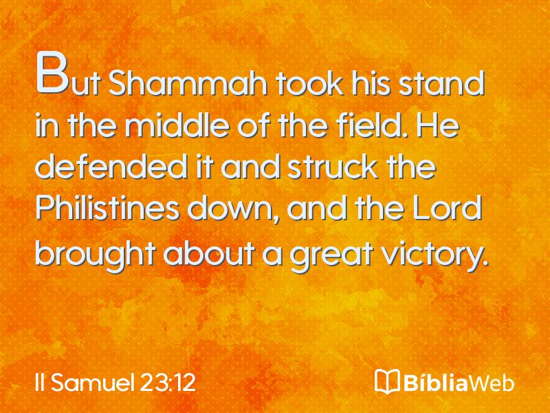 II Samuel 23:12 em imagem para compartilhar