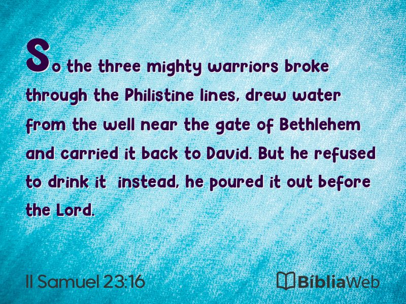 II Samuel 23:16 em imagem para compartilhar