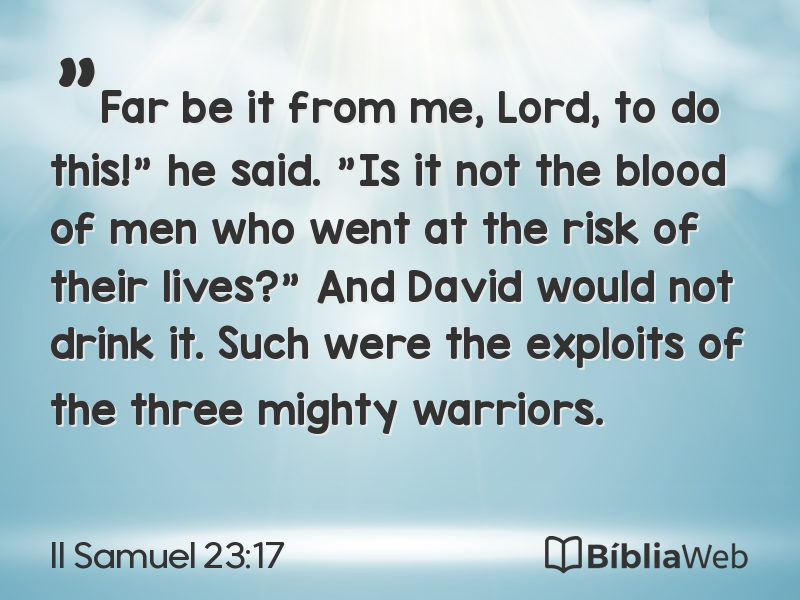 II Samuel 23:17 em imagem para compartilhar