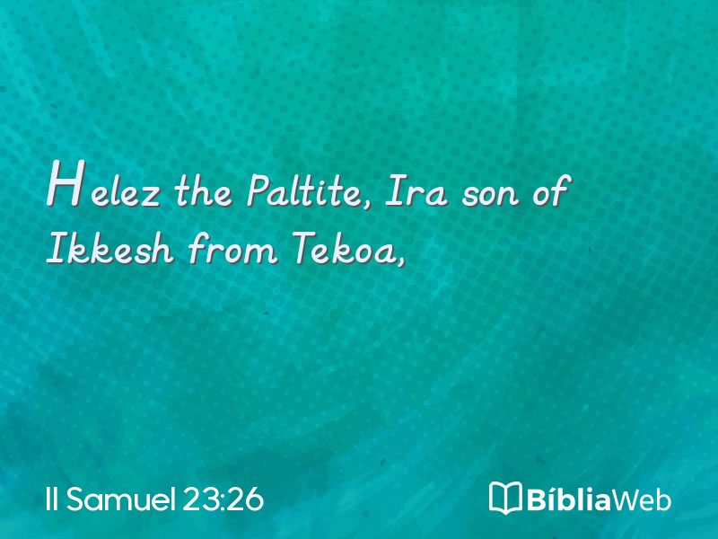 II Samuel 23:26 em imagem para compartilhar