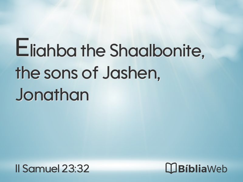 II Samuel 23:32 em imagem para compartilhar