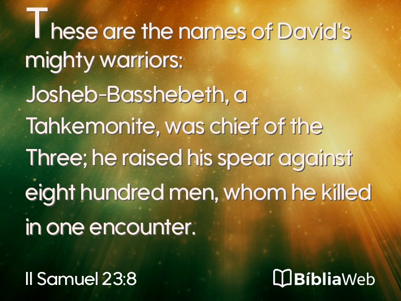 II Samuel 23:8 em imagem para compartilhar