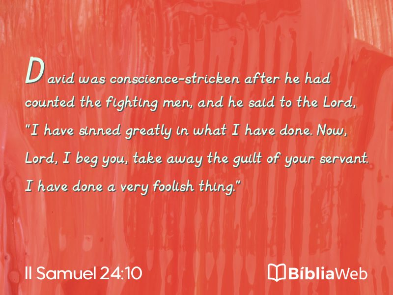 II Samuel 24:10 em imagem para compartilhar