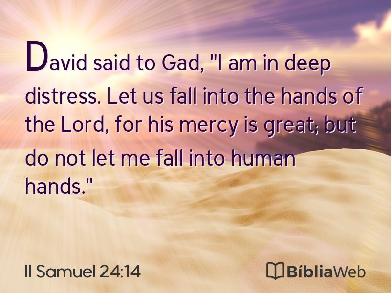 II Samuel 24:14 em imagem para compartilhar