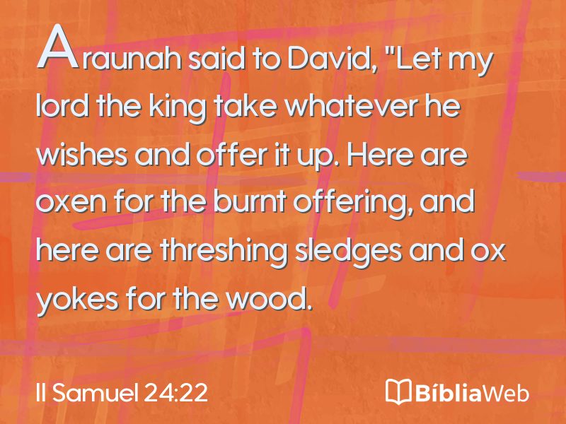 II Samuel 24:22 em imagem para compartilhar