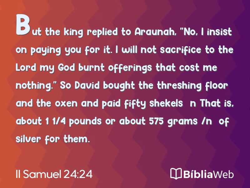 II Samuel 24:24 em imagem para compartilhar