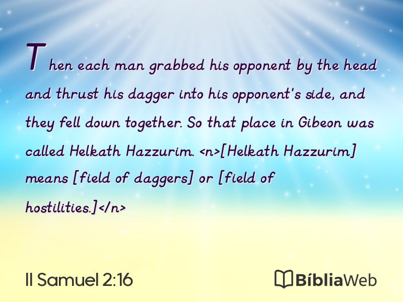 II Samuel 2:16 em imagem para compartilhar