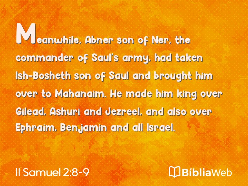 II Samuel 2:8-9 em imagem para compartilhar