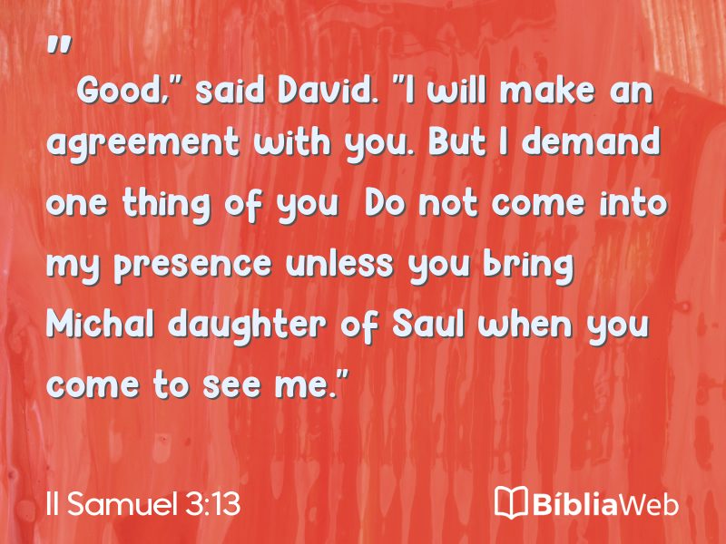 II Samuel 3:13 em imagem para compartilhar