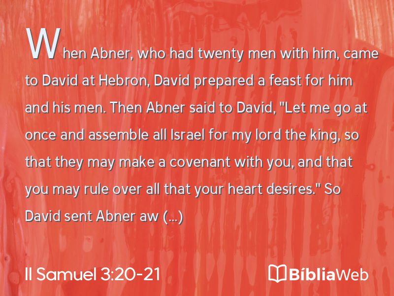 II Samuel 3:20-21 em imagem para compartilhar
