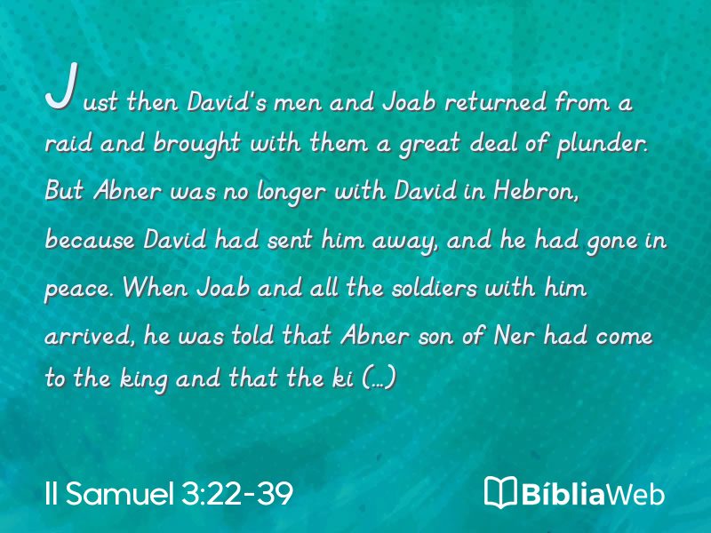 II Samuel 3:22-39 em imagem para compartilhar