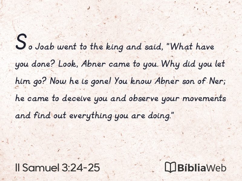 II Samuel 3:24-25 em imagem para compartilhar