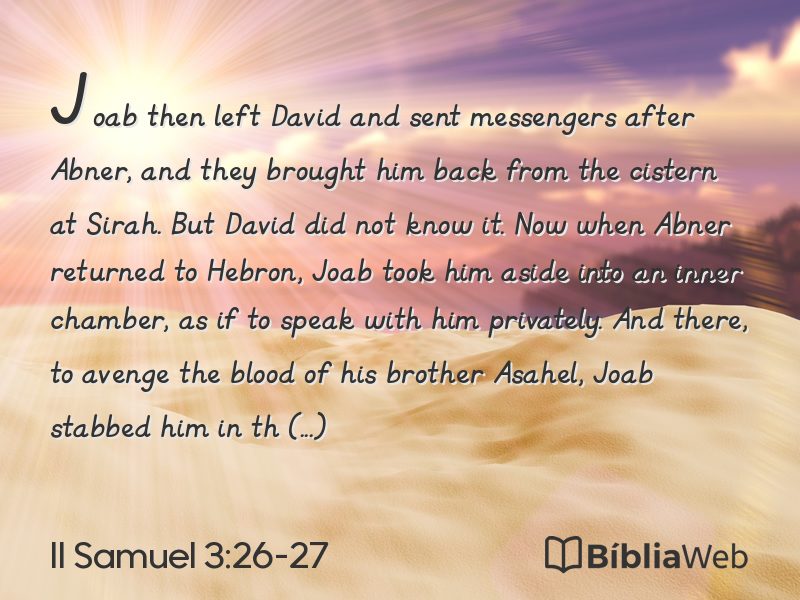 II Samuel 3:26-27 em imagem para compartilhar