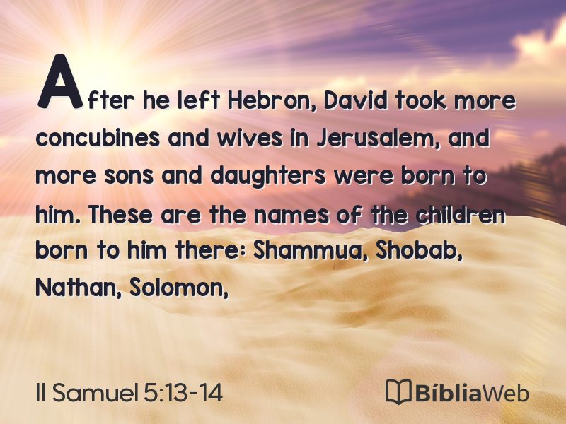 II Samuel 5:13-14 em imagem para compartilhar