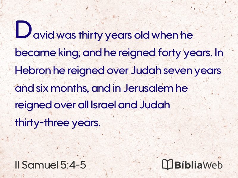 II Samuel 5:4-5 em imagem para compartilhar