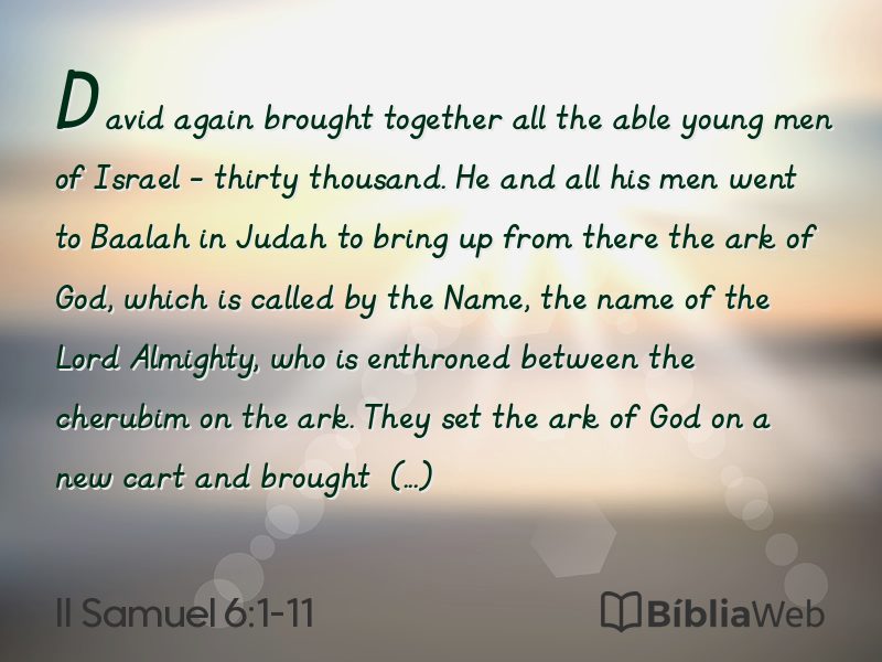 II Samuel 6:1-11 em imagem para compartilhar