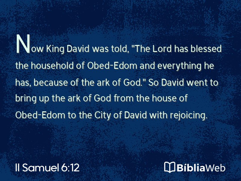 II Samuel 6:12 em imagem para compartilhar