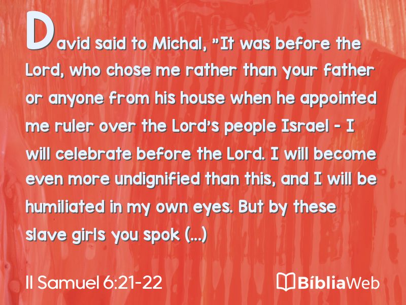 II Samuel 6:21-22 em imagem para compartilhar