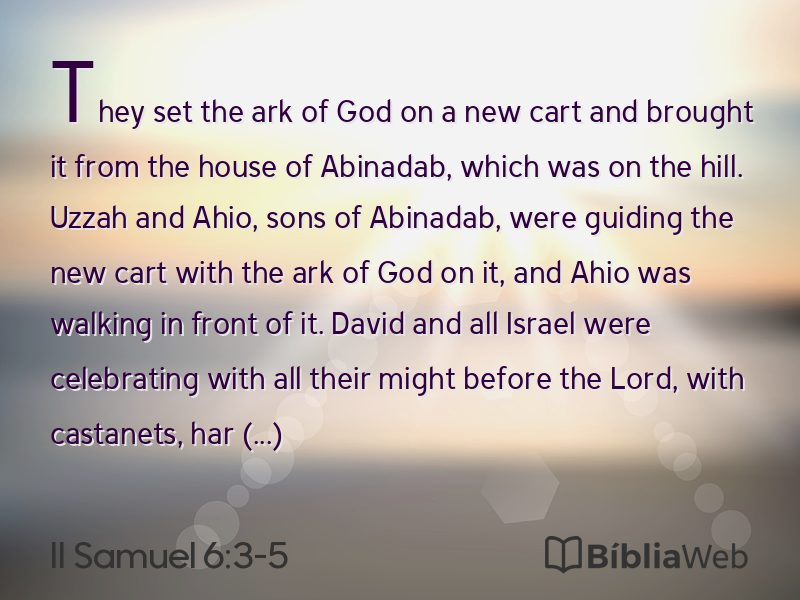 II Samuel 6:3-5 em imagem para compartilhar