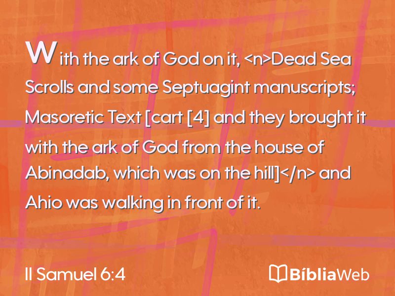 II Samuel 6:4 em imagem para compartilhar