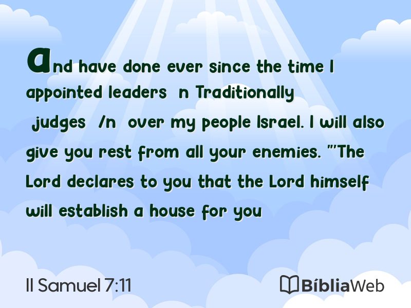 II Samuel 7:11 em imagem para compartilhar