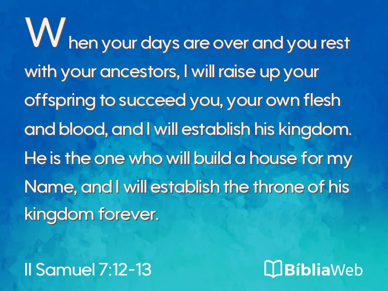 II Samuel 7:12-13 em imagem para compartilhar