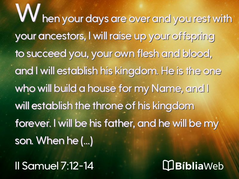II Samuel 7:12-14 em imagem para compartilhar
