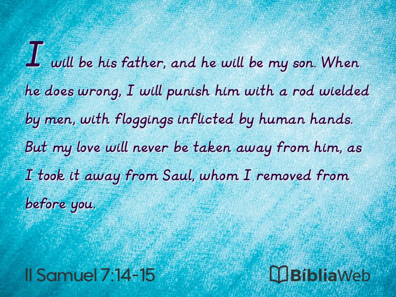 II Samuel 7:14-15 em imagem para compartilhar