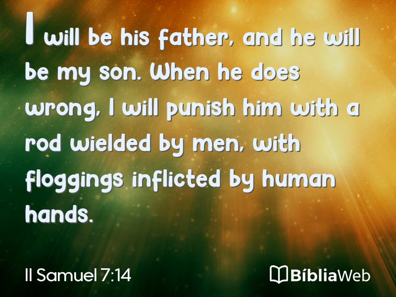 II Samuel 7:14 em imagem para compartilhar