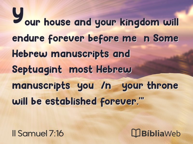 II Samuel 7:16 em imagem para compartilhar