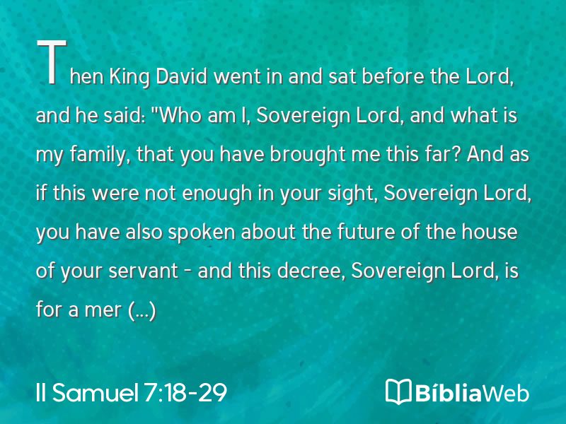 II Samuel 7:18-29 em imagem para compartilhar