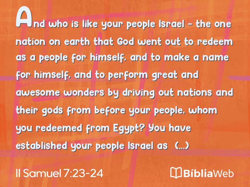 II Samuel 7:23-24 em imagem para compartilhar