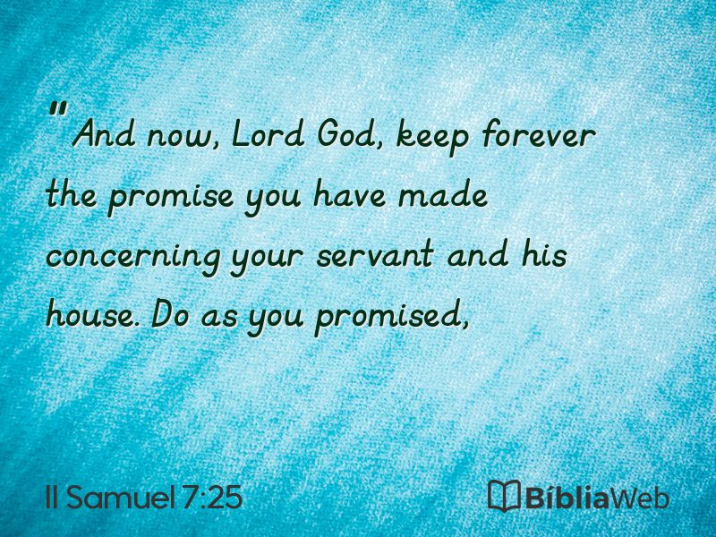 II Samuel 7:25 em imagem para compartilhar