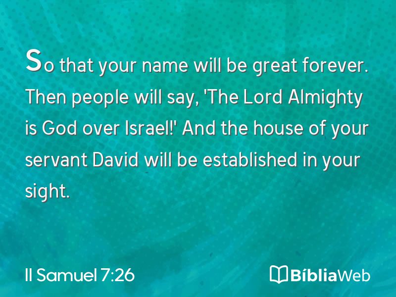 II Samuel 7:26 em imagem para compartilhar