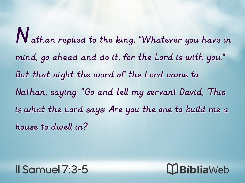 II Samuel 7:3-5 em imagem para compartilhar