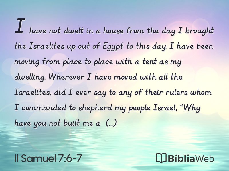 II Samuel 7:6-7 em imagem para compartilhar