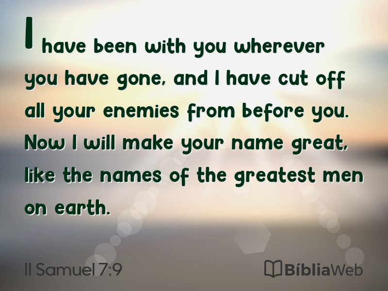 II Samuel 7:9 em imagem para compartilhar