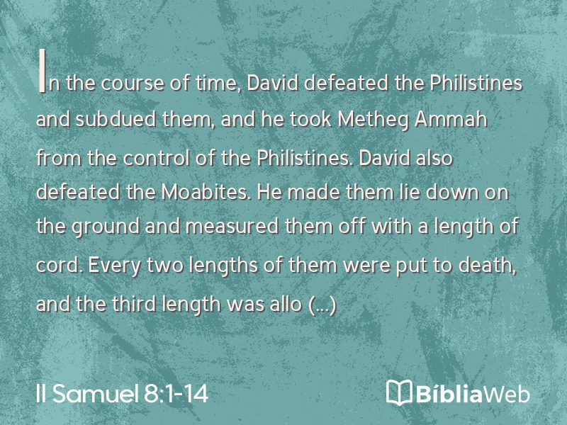 II Samuel 8:1-14 em imagem para compartilhar