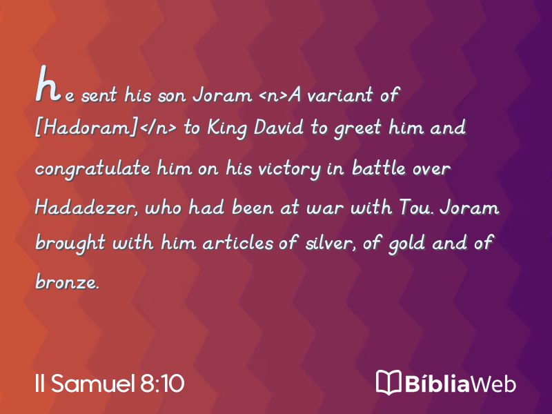 II Samuel 8:10 em imagem para compartilhar