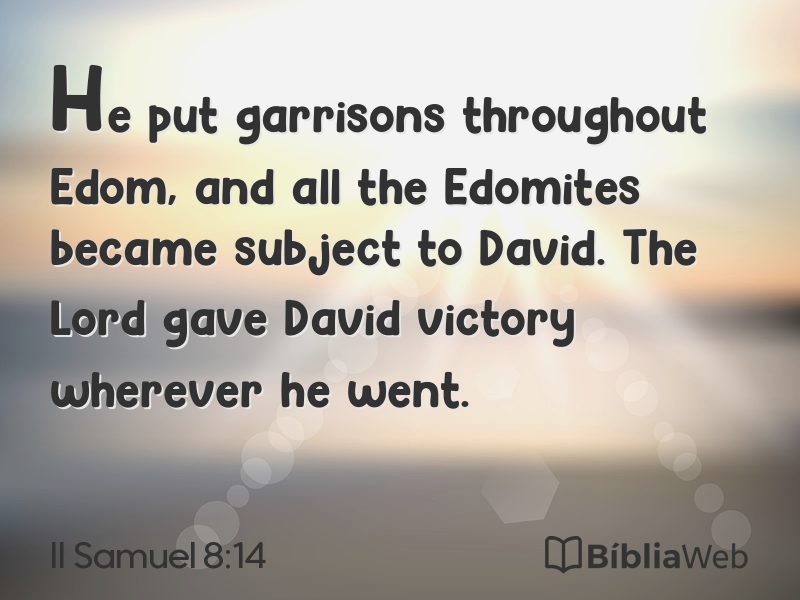 II Samuel 8:14 em imagem para compartilhar