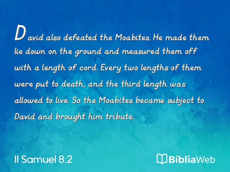 II Samuel 8:2 em imagem para compartilhar