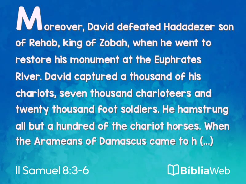 II Samuel 8:3-6 em imagem para compartilhar