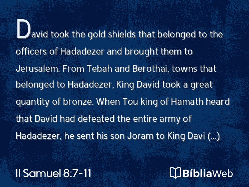 II Samuel 8:7-11 em imagem para compartilhar