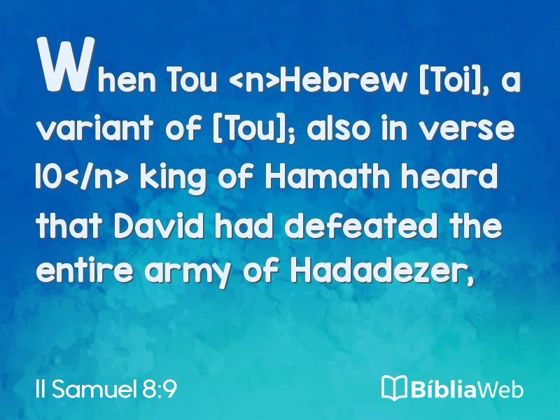 II Samuel 8:9 em imagem para compartilhar